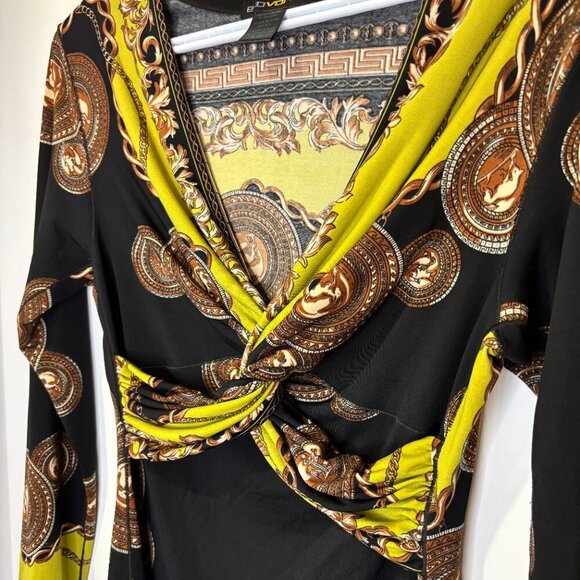 Evovorro Baroque Print Twist Front Mini Dress - Picture 5 of 8